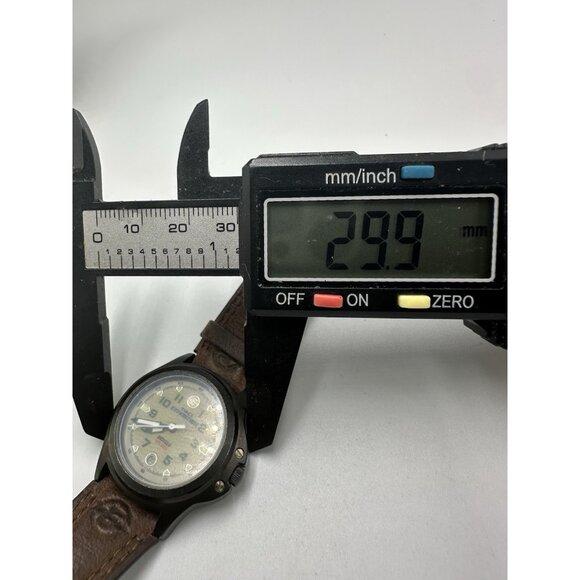 Timex Expedition Watch Men Indiglo Dial Date Window Brown Leeather Band Working - Picture 12 of 14